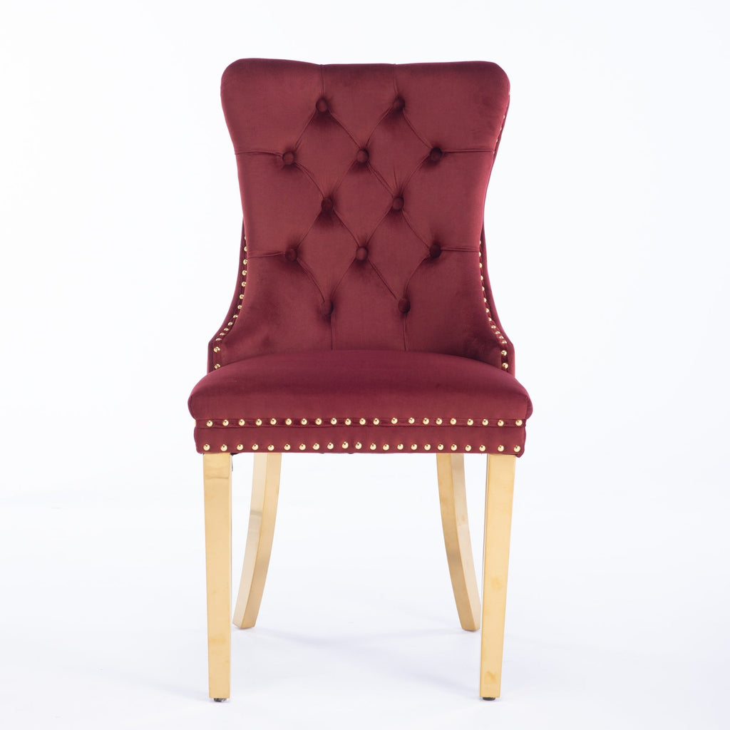 Nikki Collection Modern Velvet Upholstered Dining Chair Set of 2