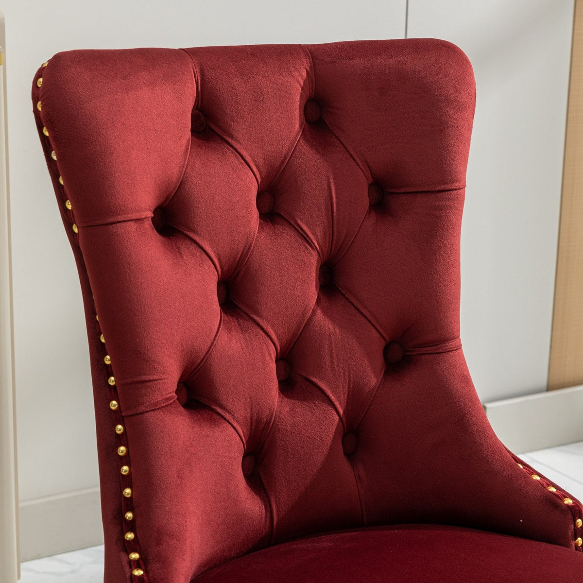 Nikki Collection Modern Velvet Upholstered Dining Chair Set of 2
