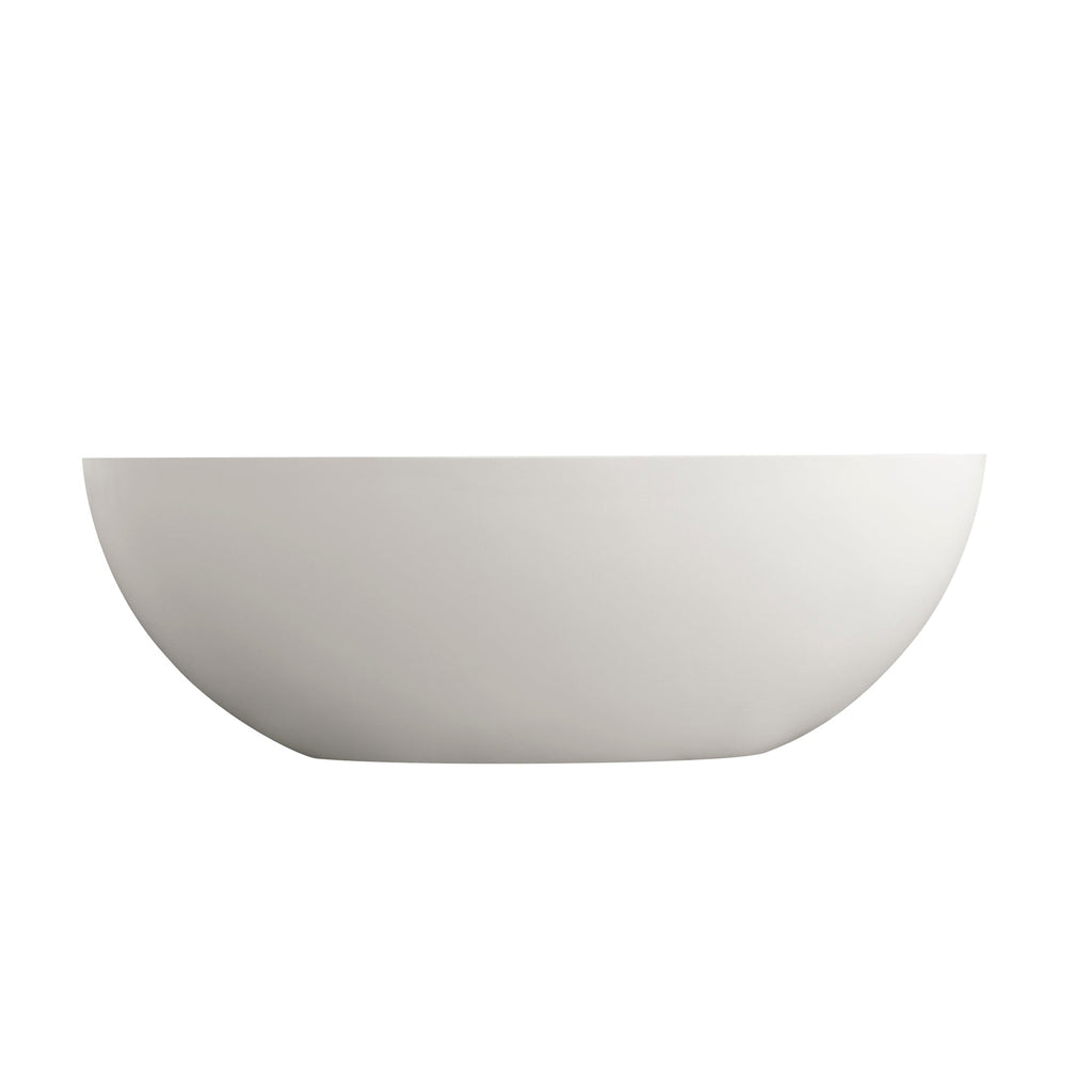 65.2 Inch Freestanding Solid Surface Soaking Bathtub