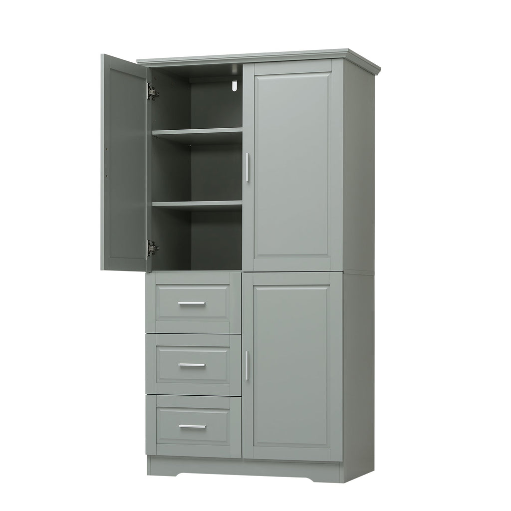 Tall and Wide Storage Cabinet with Doors for Bathroom/Office