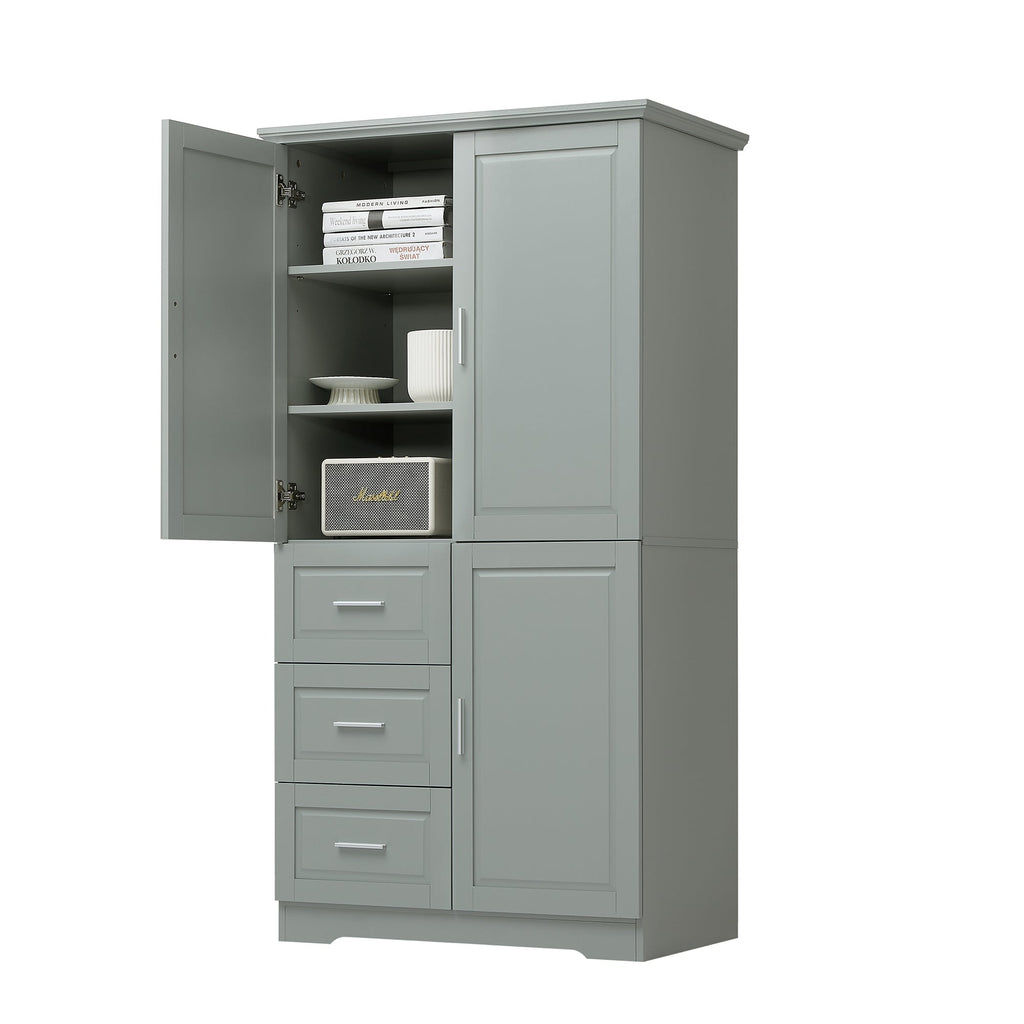 Tall and Wide Storage Cabinet with Doors for Bathroom/Office