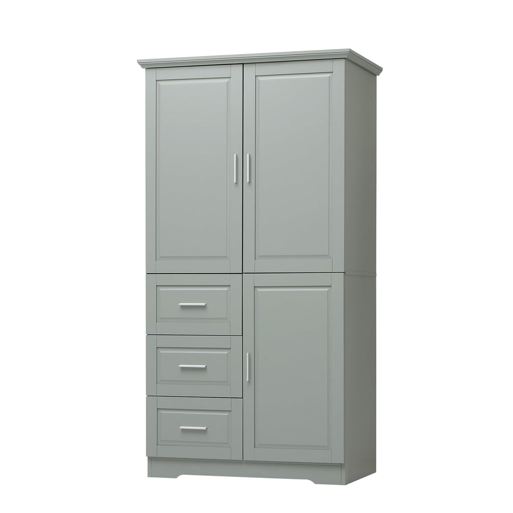 Tall and Wide Storage Cabinet with Doors for Bathroom/Office