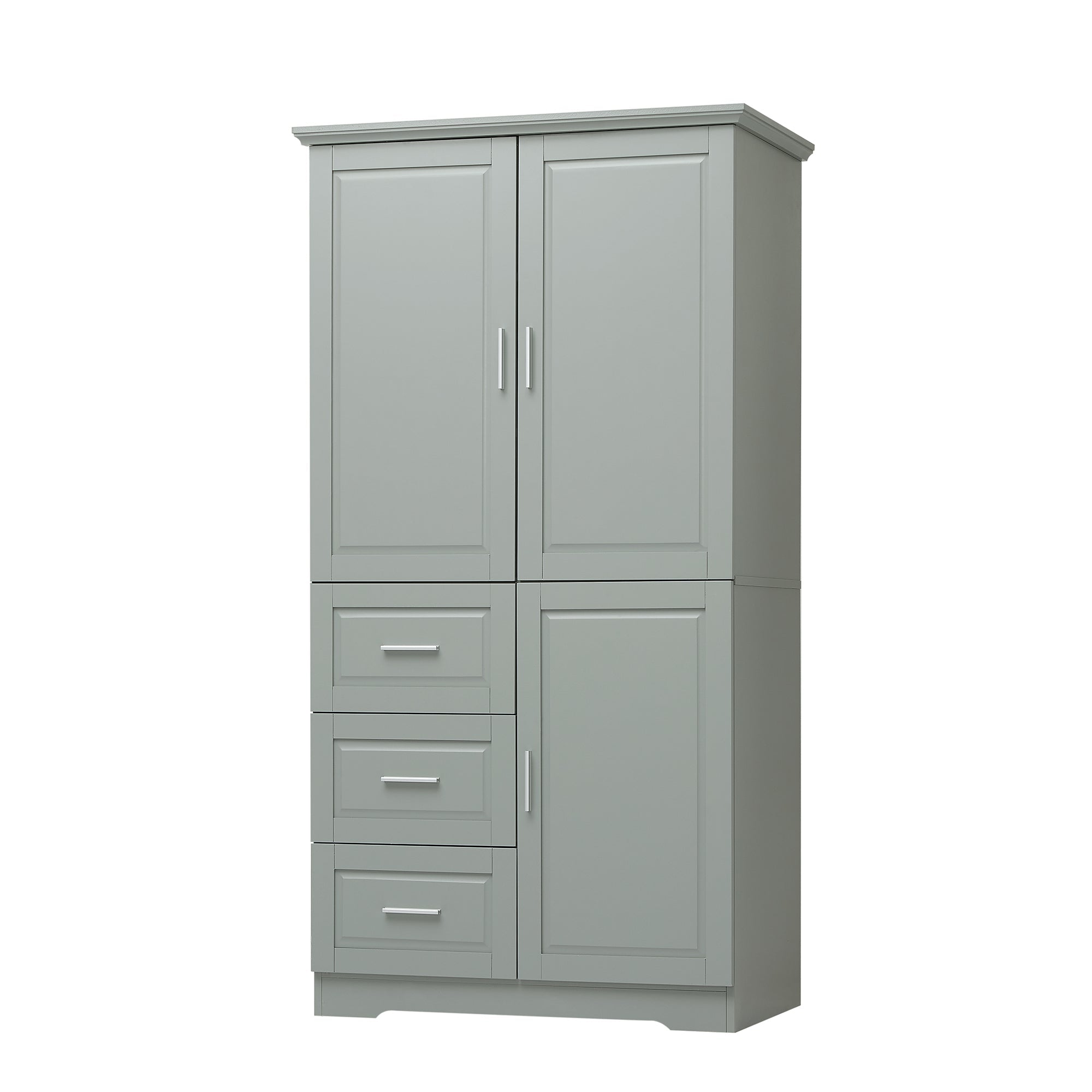 Tall and Wide Storage Cabinet with Doors for Bathroom/Office