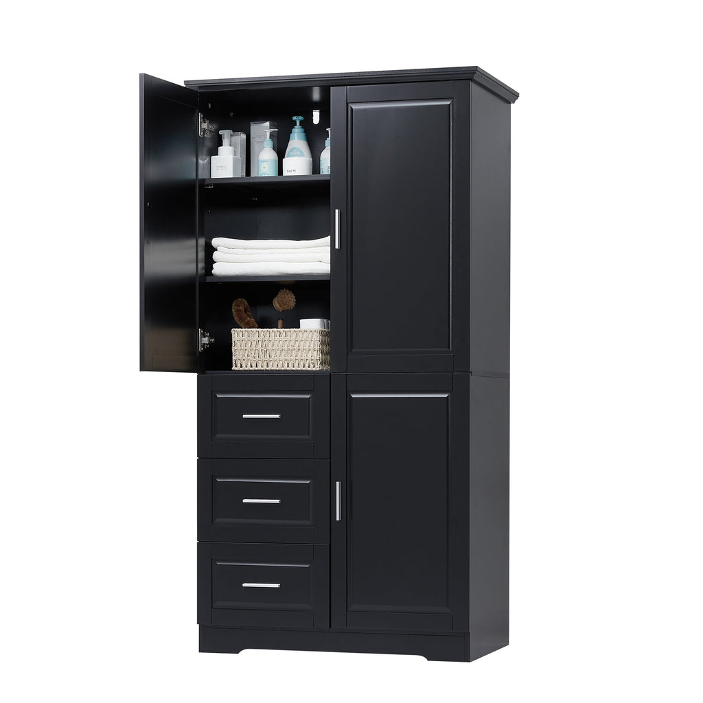 Tall and Wide Storage Cabinet with Doors for Bathroom/Office