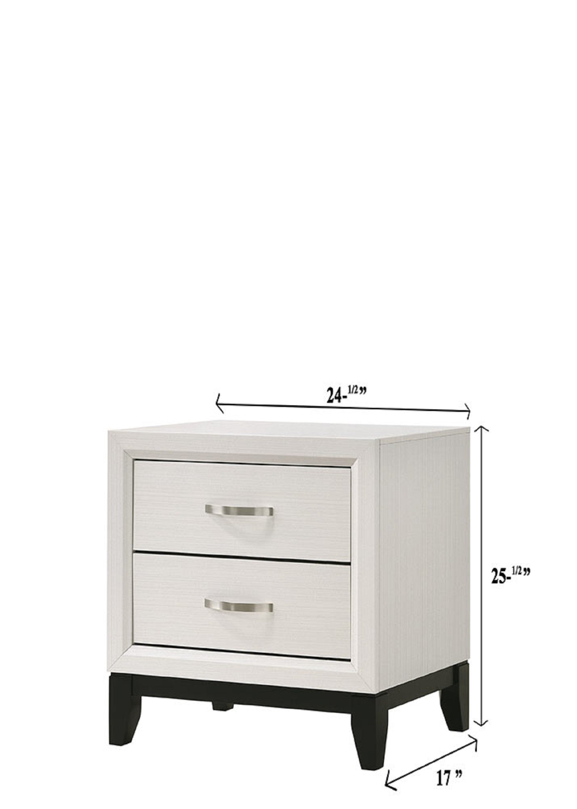 Contemporary 2-Drawer Nightstand End Table