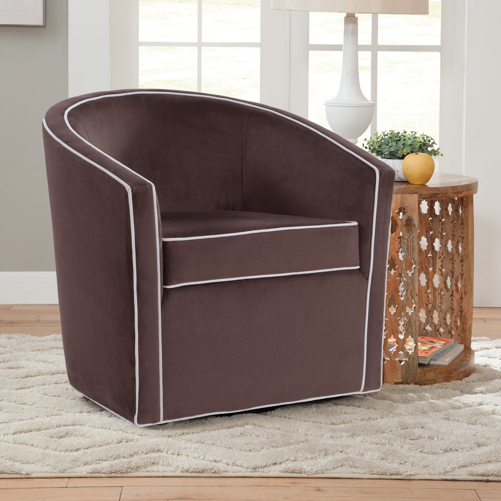 Kendall Maple Swivel Accent Chair
