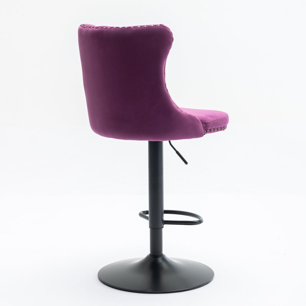 Swivel Velvet Barstools with Adjustable Seat Height