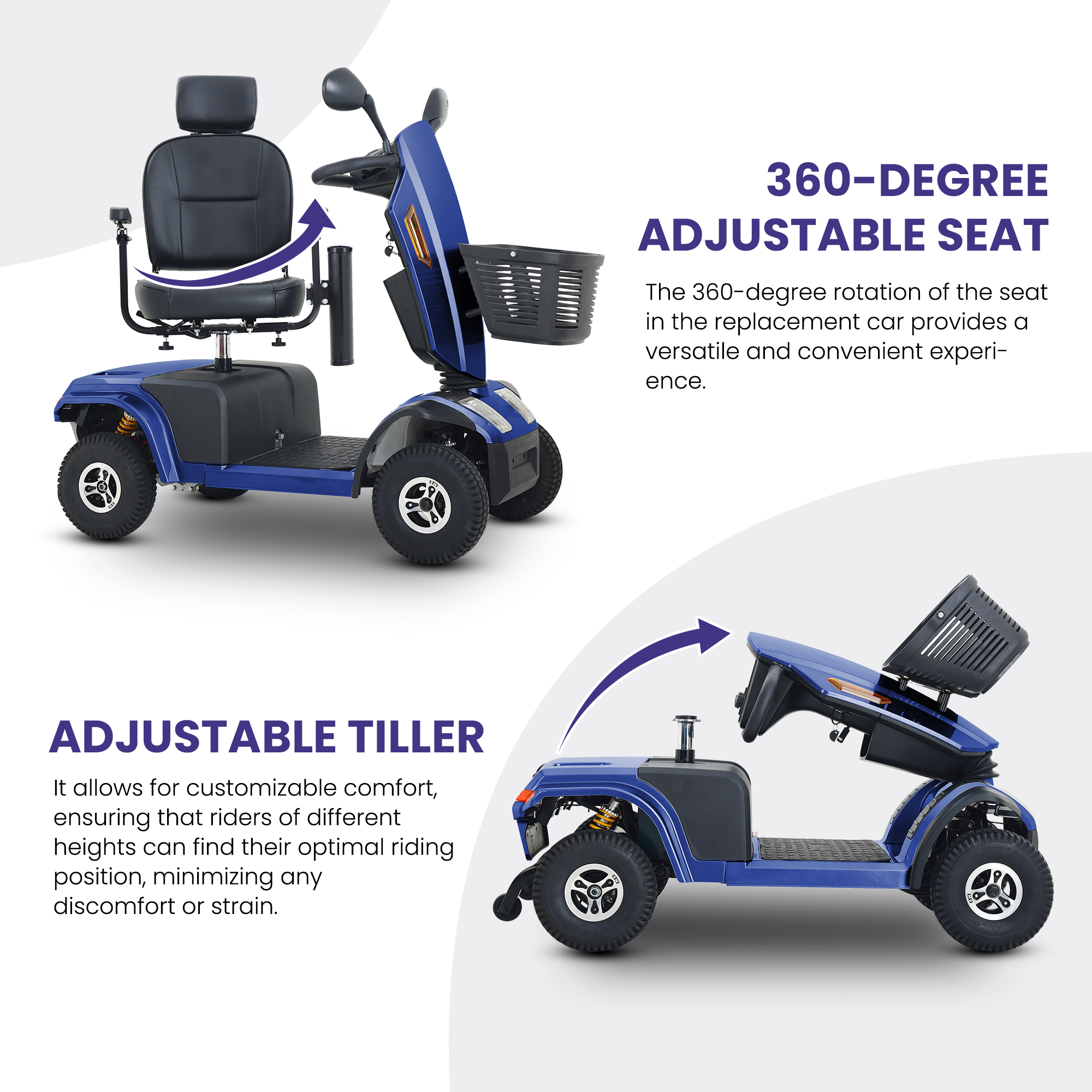 S500-Blue Heavy Duty Mobility Scooter