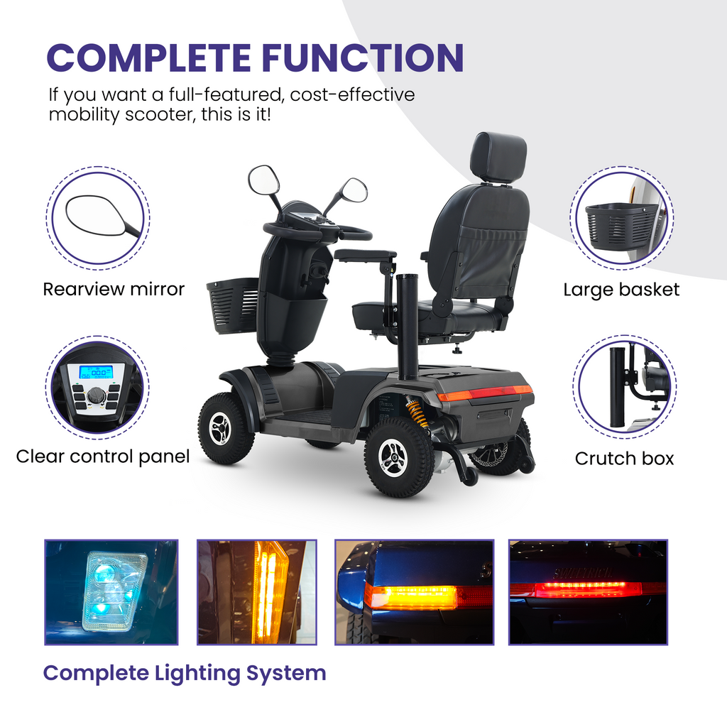 S500-Black Heavy Duty Mobility Scooter