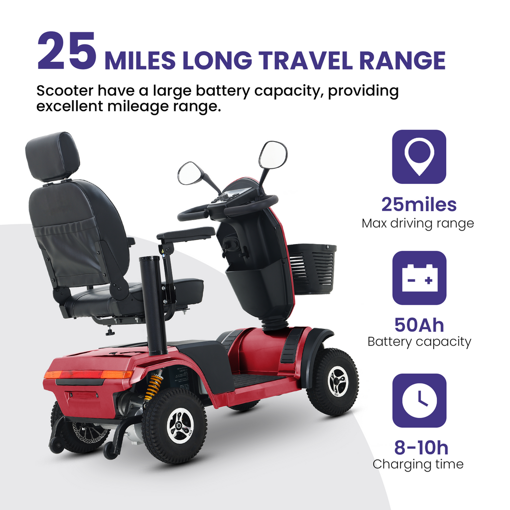 S500-Red Heavy Duty Mobility Scooter