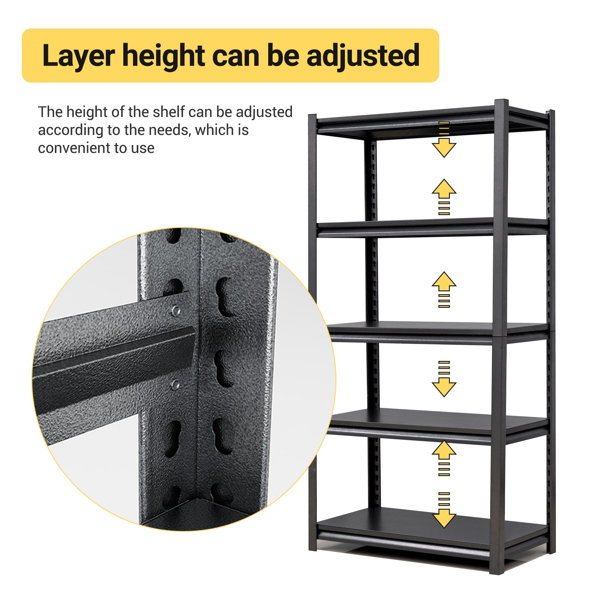 72"H 5 Tier Heavy Duty Metal Shelves