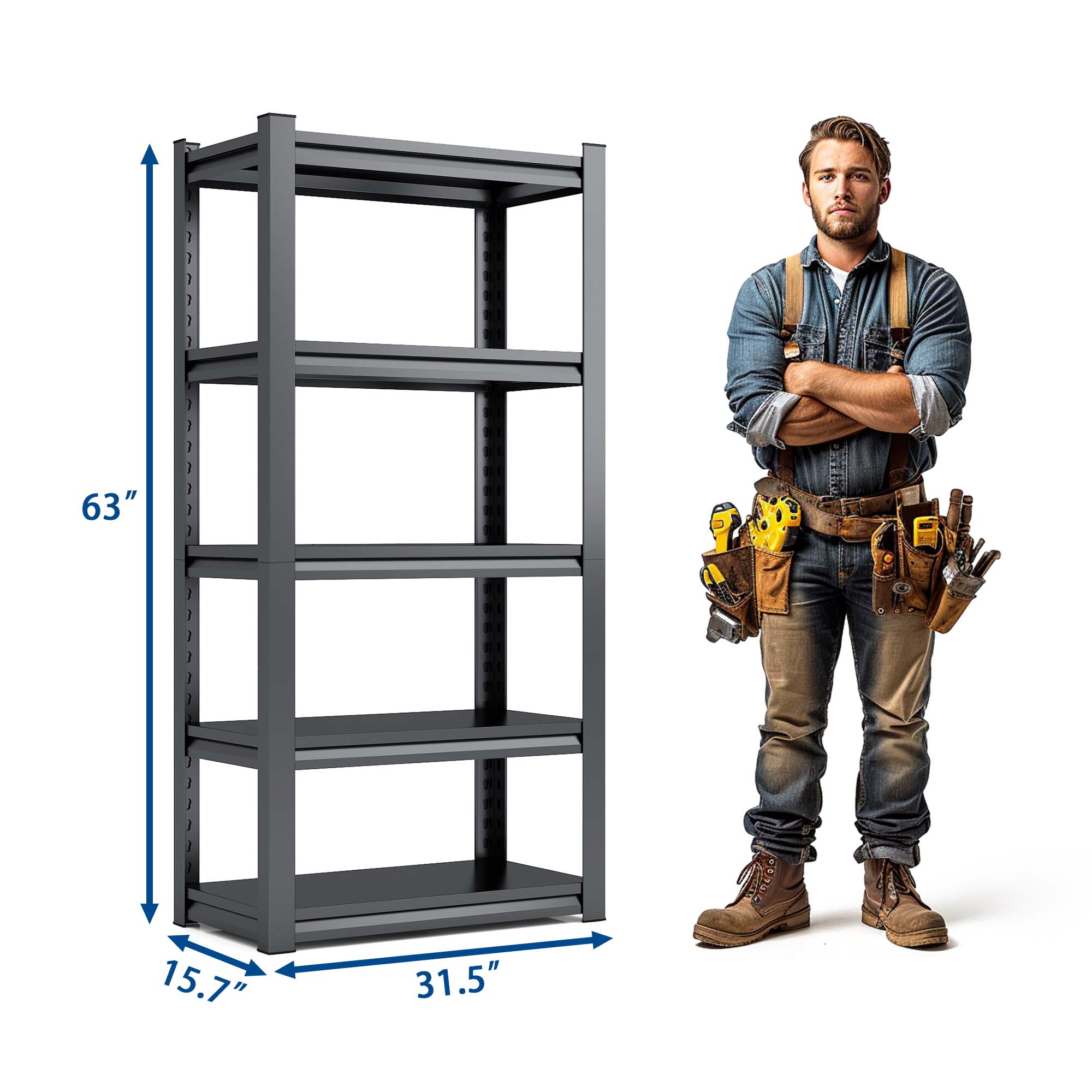 5 Tier Heavy Duty Metal Shelves for Garage Storage