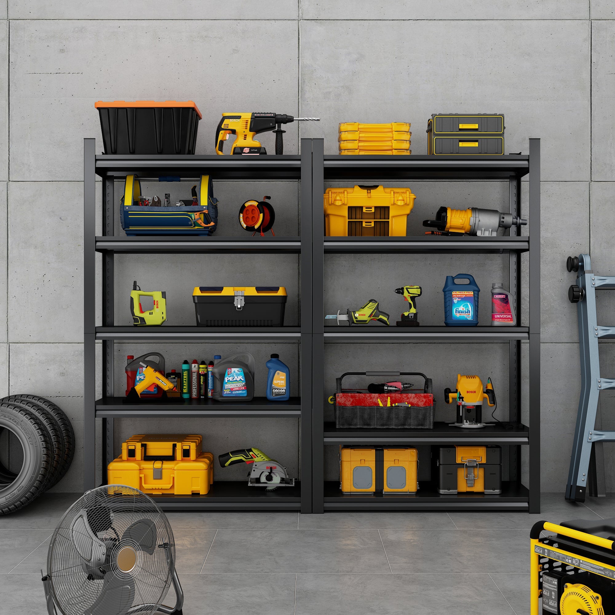 5 Tier Heavy Duty Metal Garage Shelves