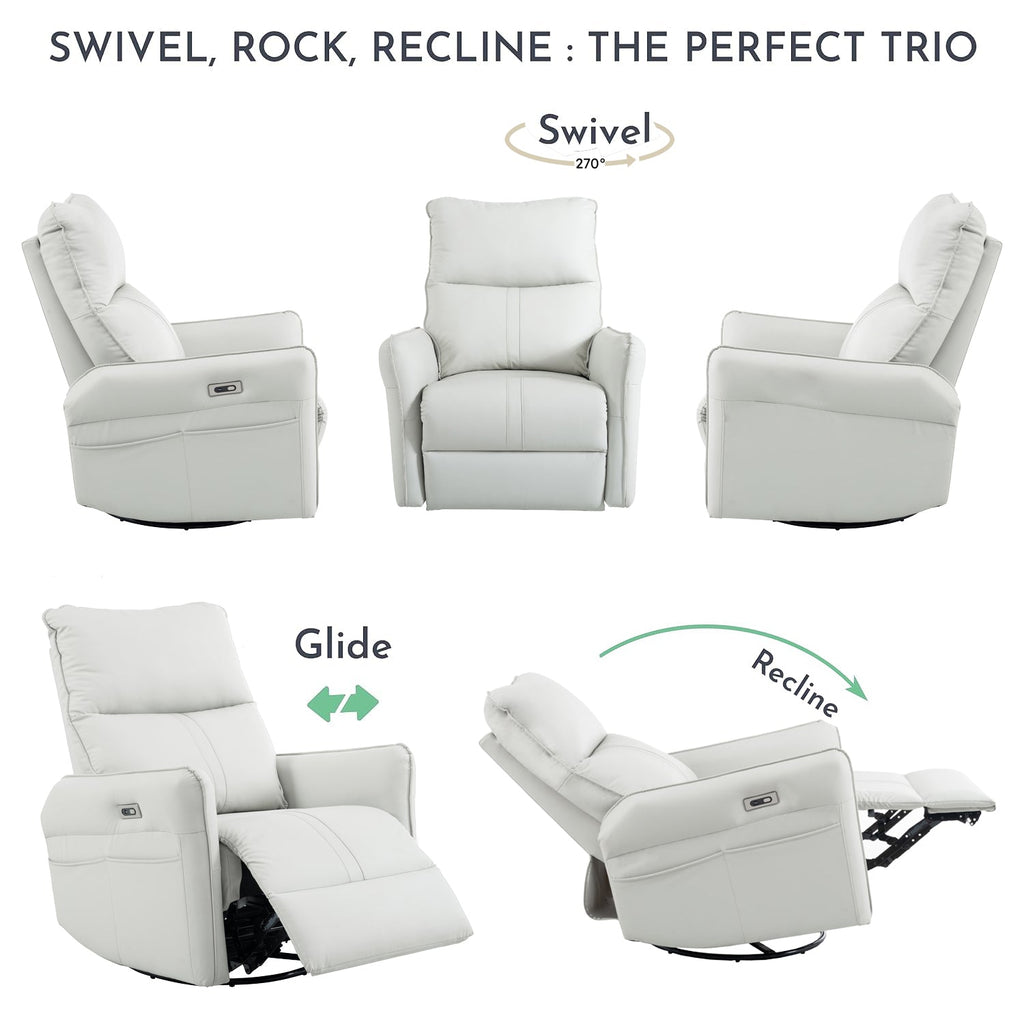 270° Power Swivel Rocker Recliner Chair