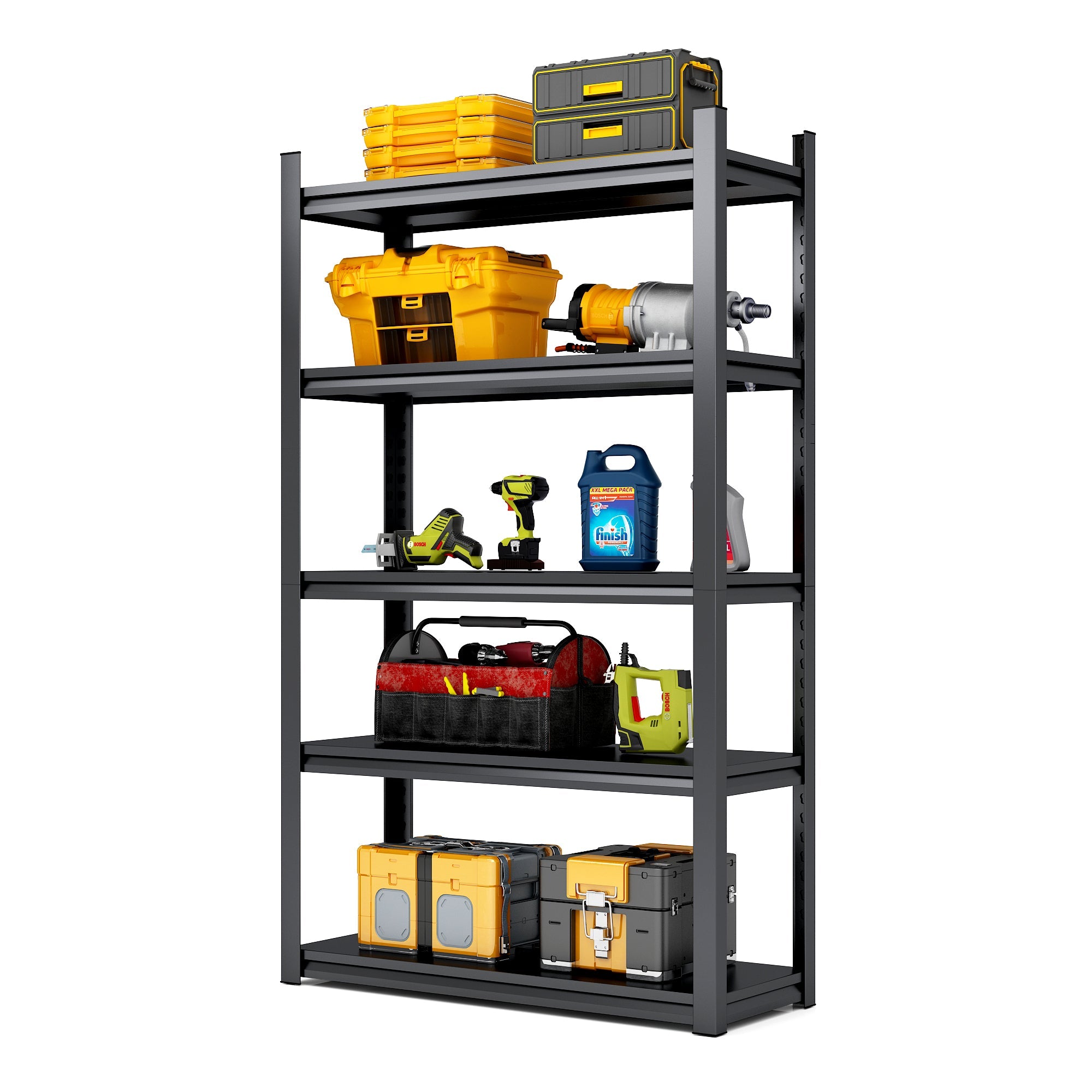72"H 5 Tier Metal Shelves for Heavy Duty Storage