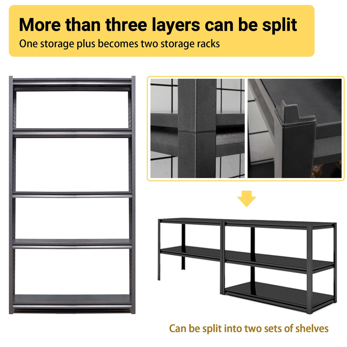 5 Tier Heavy Duty Metal Shelves for Garage Storage