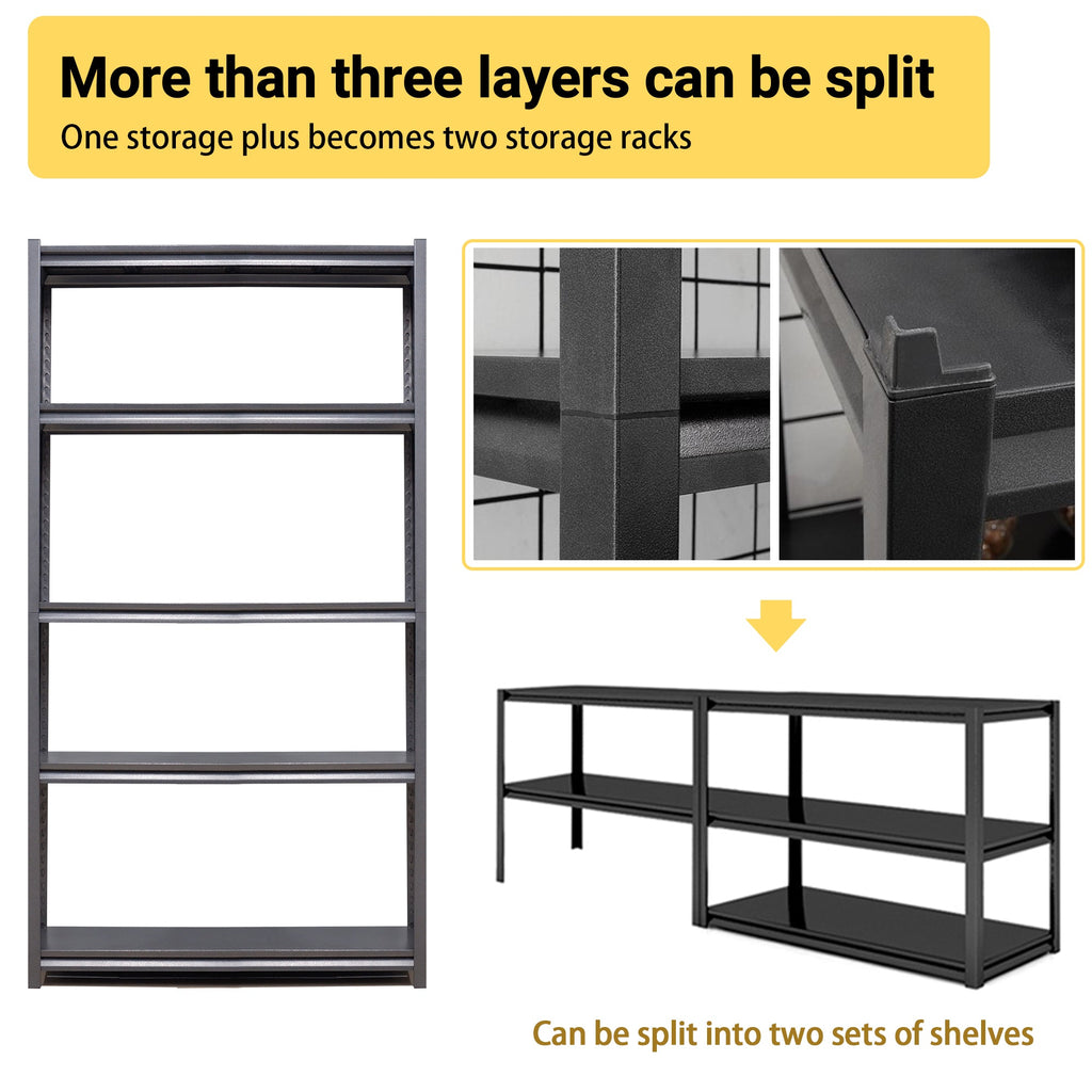 72"H 5 Tier Heavy Duty Metal Shelves