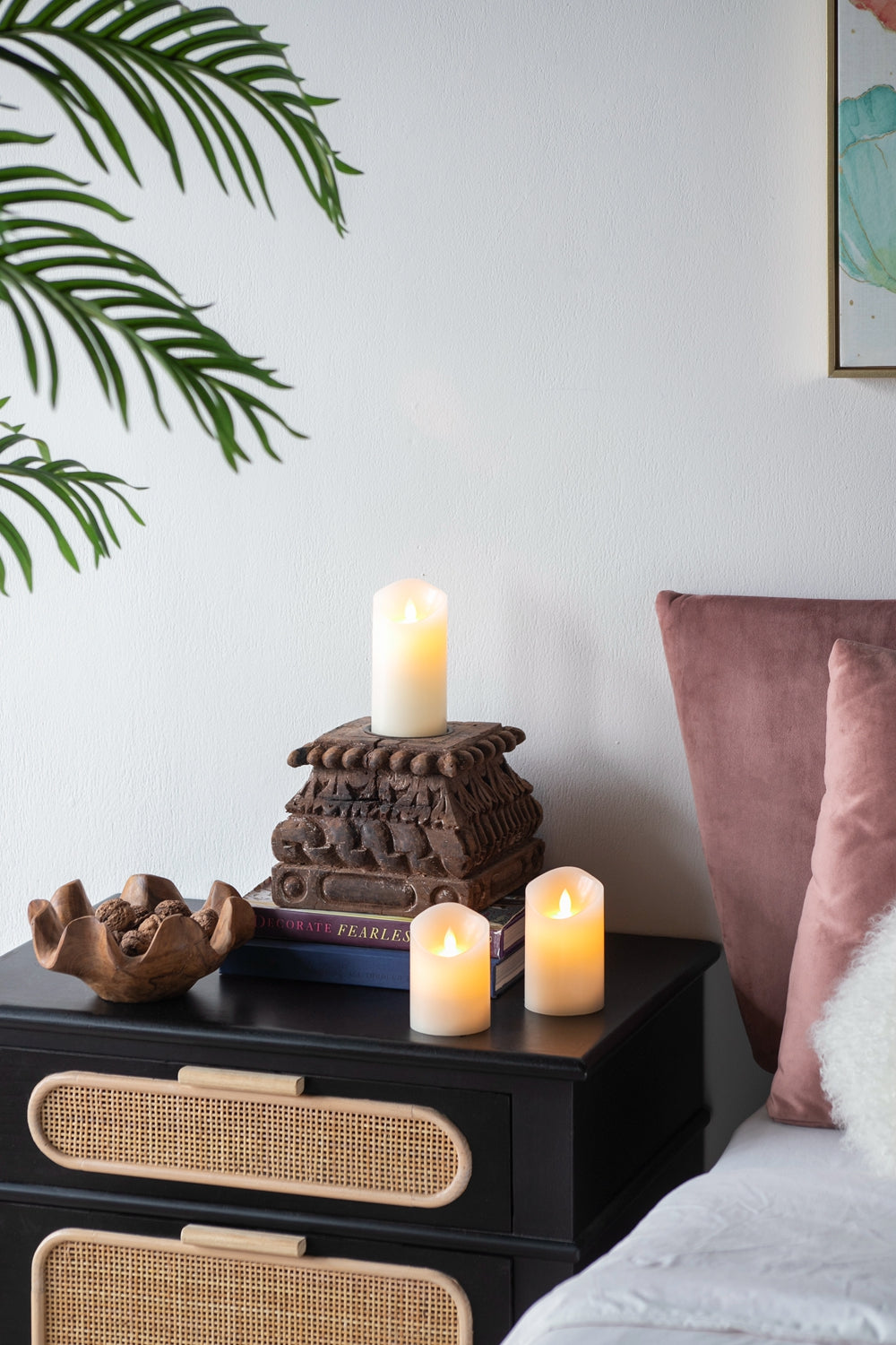 Set of 3 Flickering LED Candles