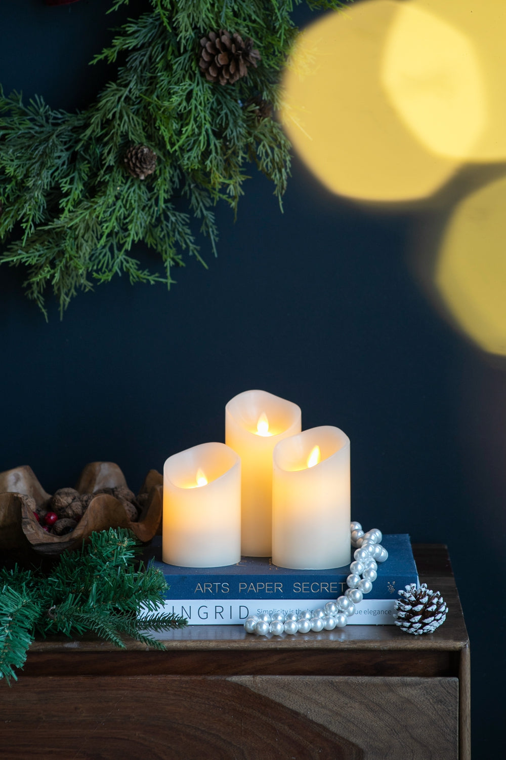 Set of 3 Flickering LED Candles