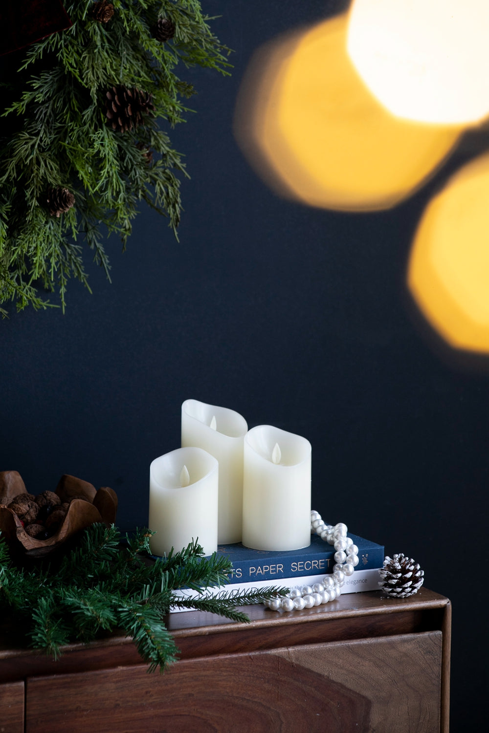 Set of 3 Flickering LED Candles