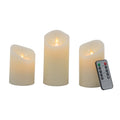 Set of 3 Flickering LED Candles