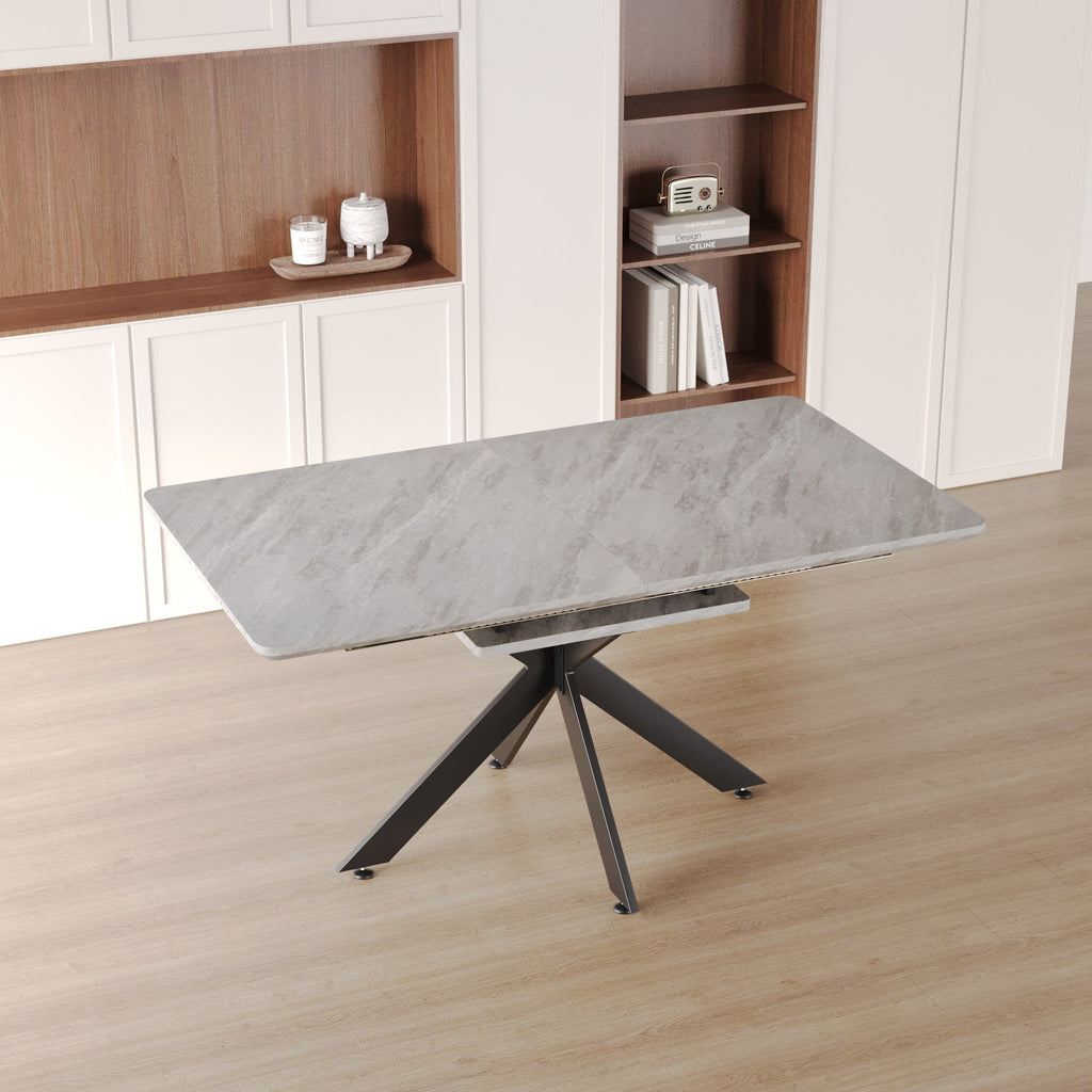 62.4" Extendable Dining Table Set for 6-8 Persons