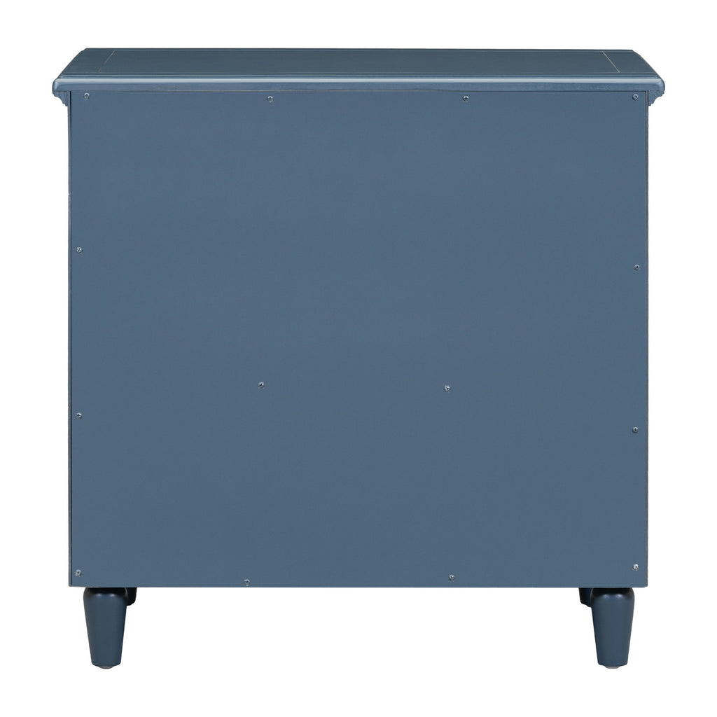 U_STYLE 28'' Pine Wood Nightstand with 3 Drawers