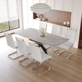 62.4" Extendable Dining Table Set for 6-8 Persons