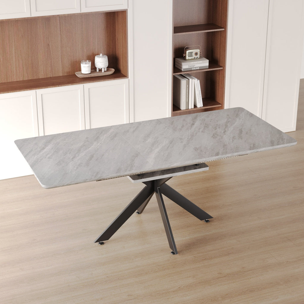 62.4" Extendable Dining Table Set for 6-8 Persons