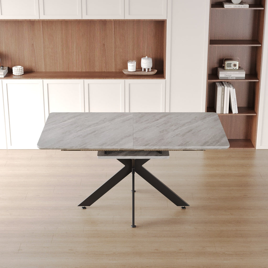 62.4" Extendable Dining Table Set for 6-8 Persons