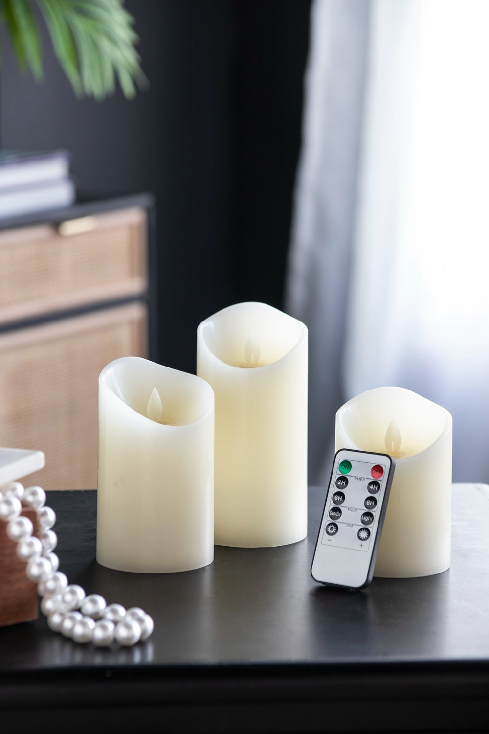 Set of 3 Flickering LED Candles