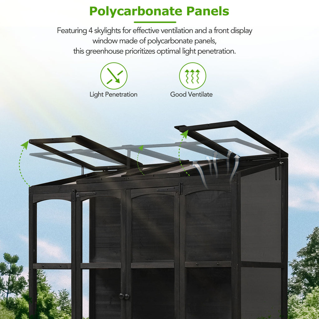 TOPMAX 78-Inch Wooden Greenhouse Cold Frame