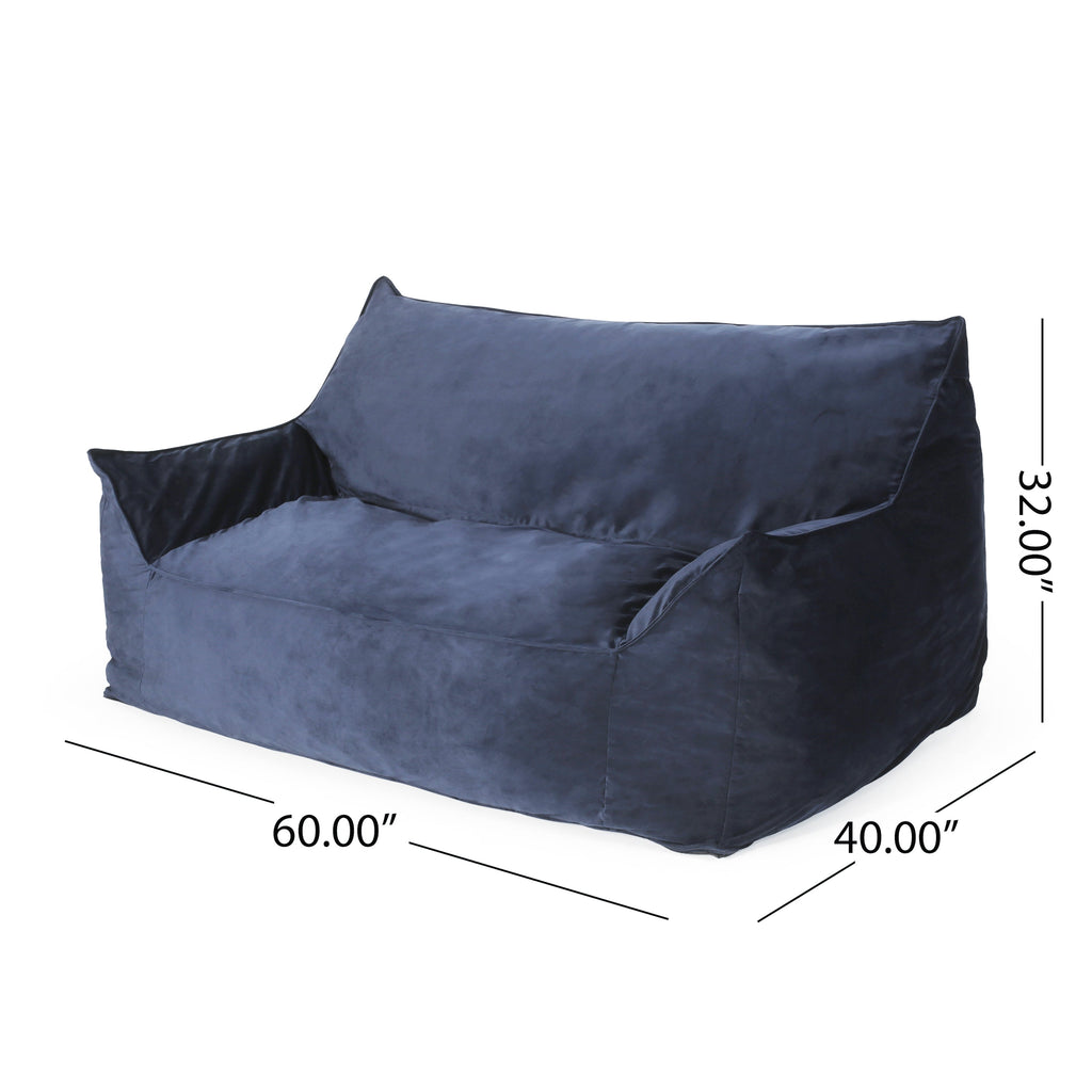 Fila Velveteen 2-Seater Oversized Bean Bag Chair