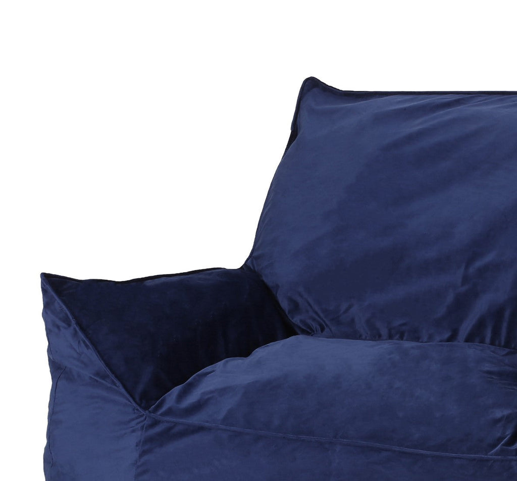 Allea Velveteen Bean Bag Chair with Armrests