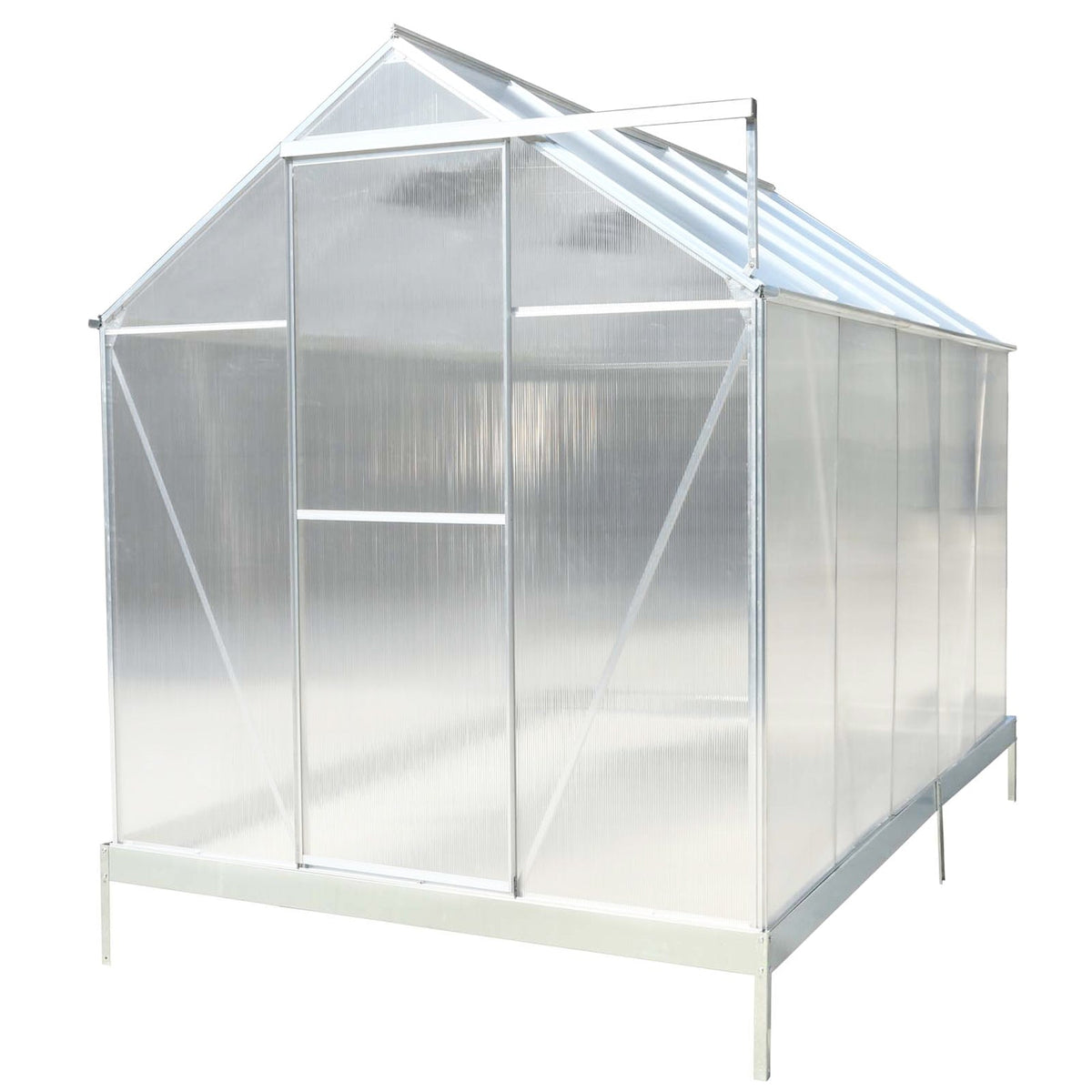 6.3' x 10.2' x 7' Polycarbonate Greenhouse, Heavy Duty Outdoor Aluminum Walk-in
