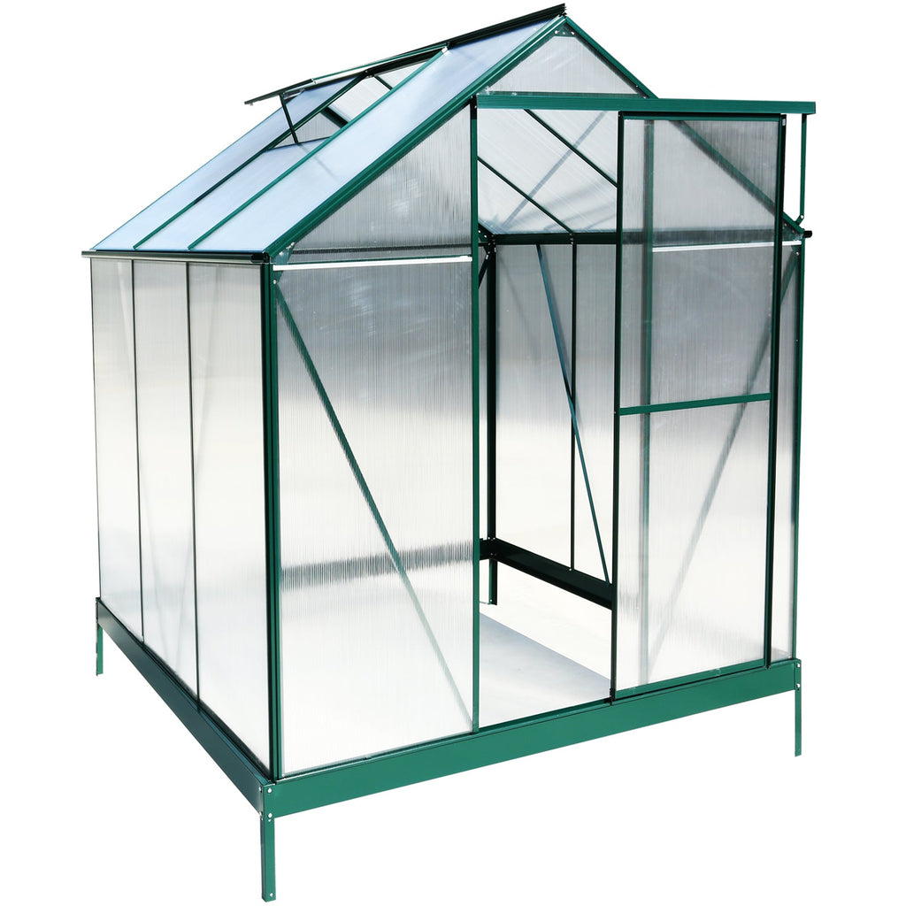 6.3'*6.2'*7' Polycarbonate Greenhouse, Heavy Duty Outdoor Aluminum Walk-in
