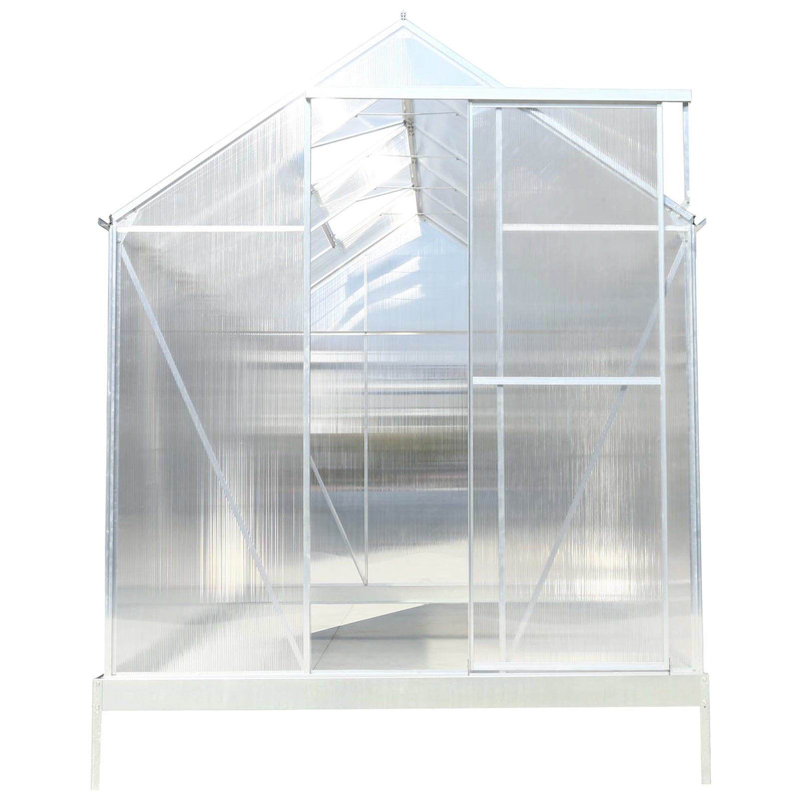 6.3' x 10.2' x 7' Polycarbonate Greenhouse, Heavy Duty Outdoor Aluminum Walk-in