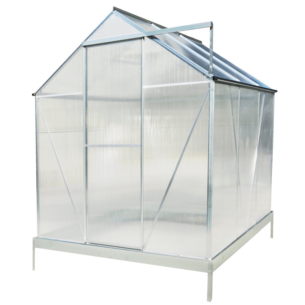6.3' x 6.2' Polycarbonate Greenhouse, Heavy Duty Outdoor Aluminum Walk-in