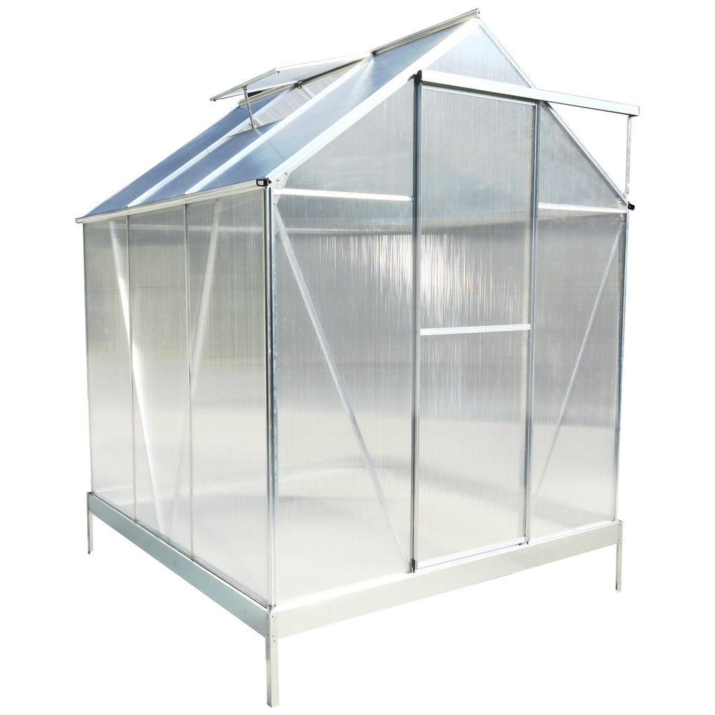 6.3' x 6.2' Polycarbonate Greenhouse, Heavy Duty Outdoor Aluminum Walk-in