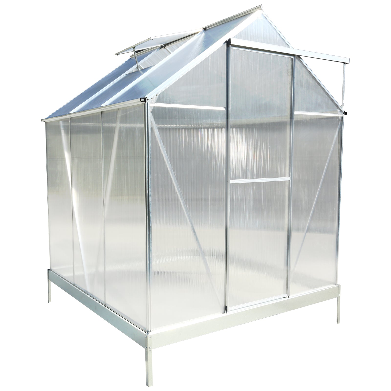 6.3' x 6.2' Polycarbonate Greenhouse, Heavy Duty Outdoor Aluminum Walk-in