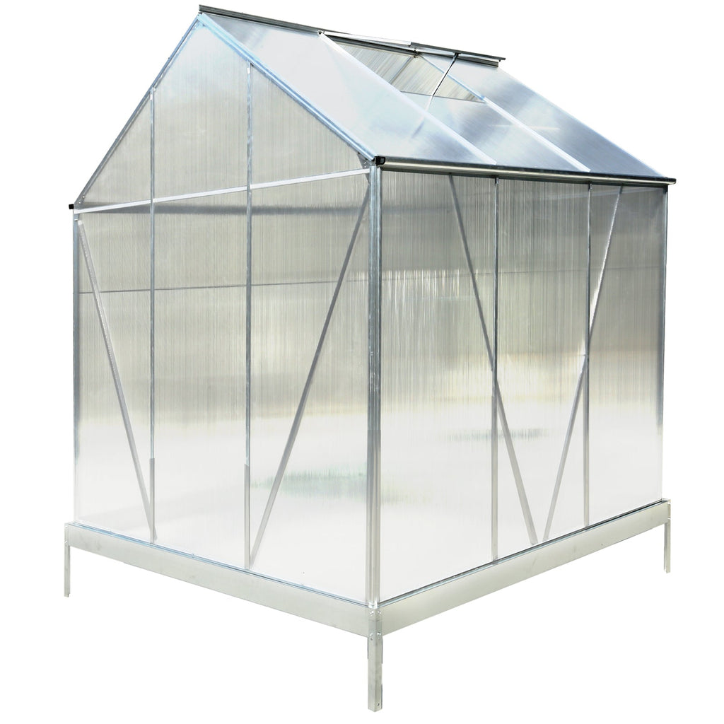 6.3' x 6.2' Polycarbonate Greenhouse, Heavy Duty Outdoor Aluminum Walk-in