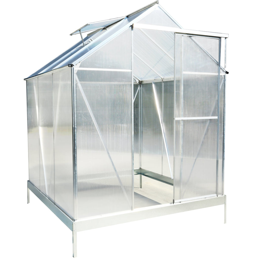 6.3' x 6.2' Polycarbonate Greenhouse, Heavy Duty Outdoor Aluminum Walk-in