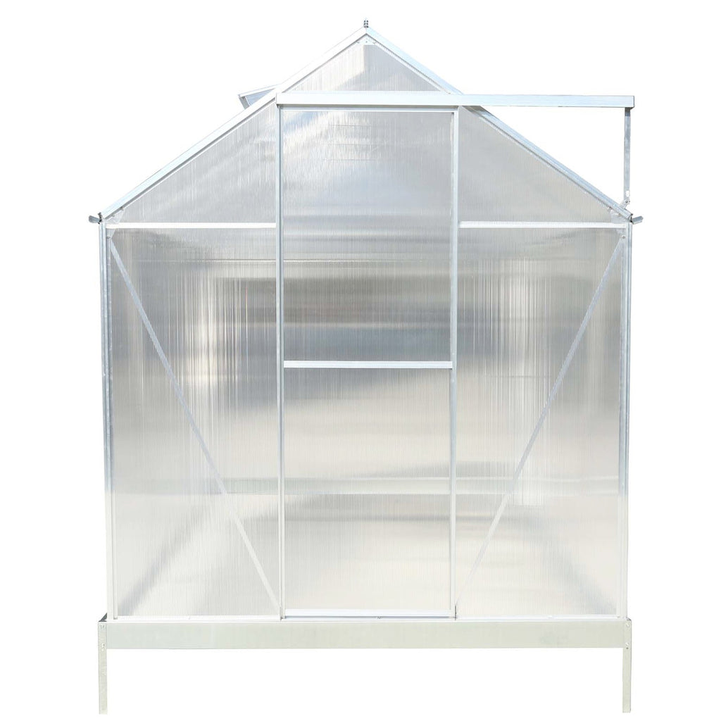 6.3' x 10.2' x 7' Polycarbonate Greenhouse, Heavy Duty Outdoor Aluminum Walk-in