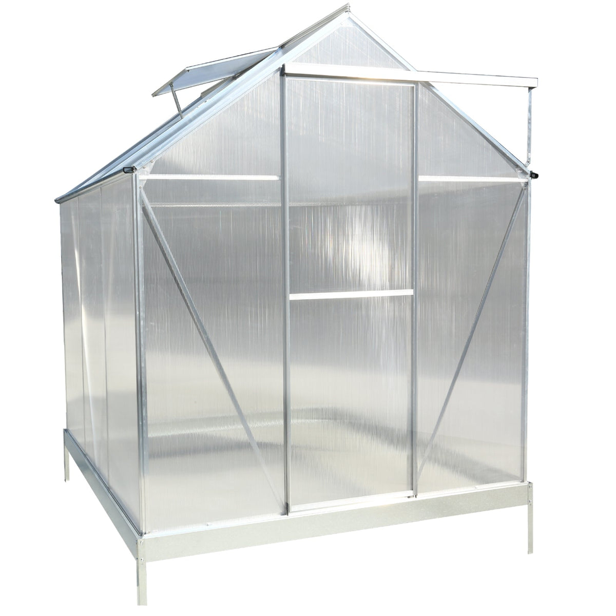 6.3' x 6.2' Polycarbonate Greenhouse, Heavy Duty Outdoor Aluminum Walk-in
