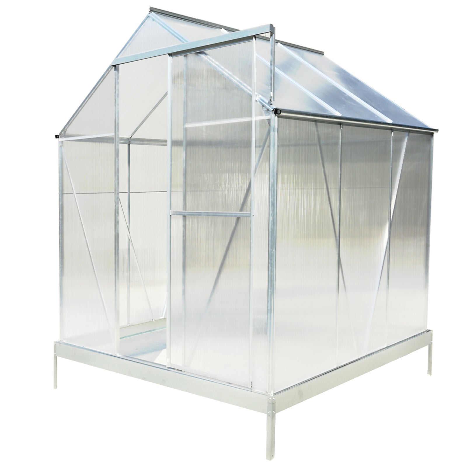 6.3' x 6.2' Polycarbonate Greenhouse, Heavy Duty Outdoor Aluminum Walk-in