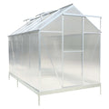 6.3' x 10.2' x 7' Polycarbonate Greenhouse, Heavy Duty Outdoor Aluminum Walk-in