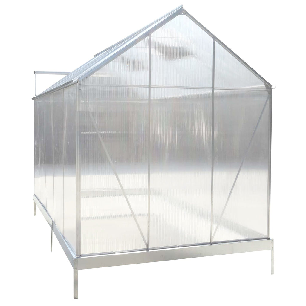 6.3' x 10.2' x 7' Polycarbonate Greenhouse, Heavy Duty Outdoor Aluminum Walk-in