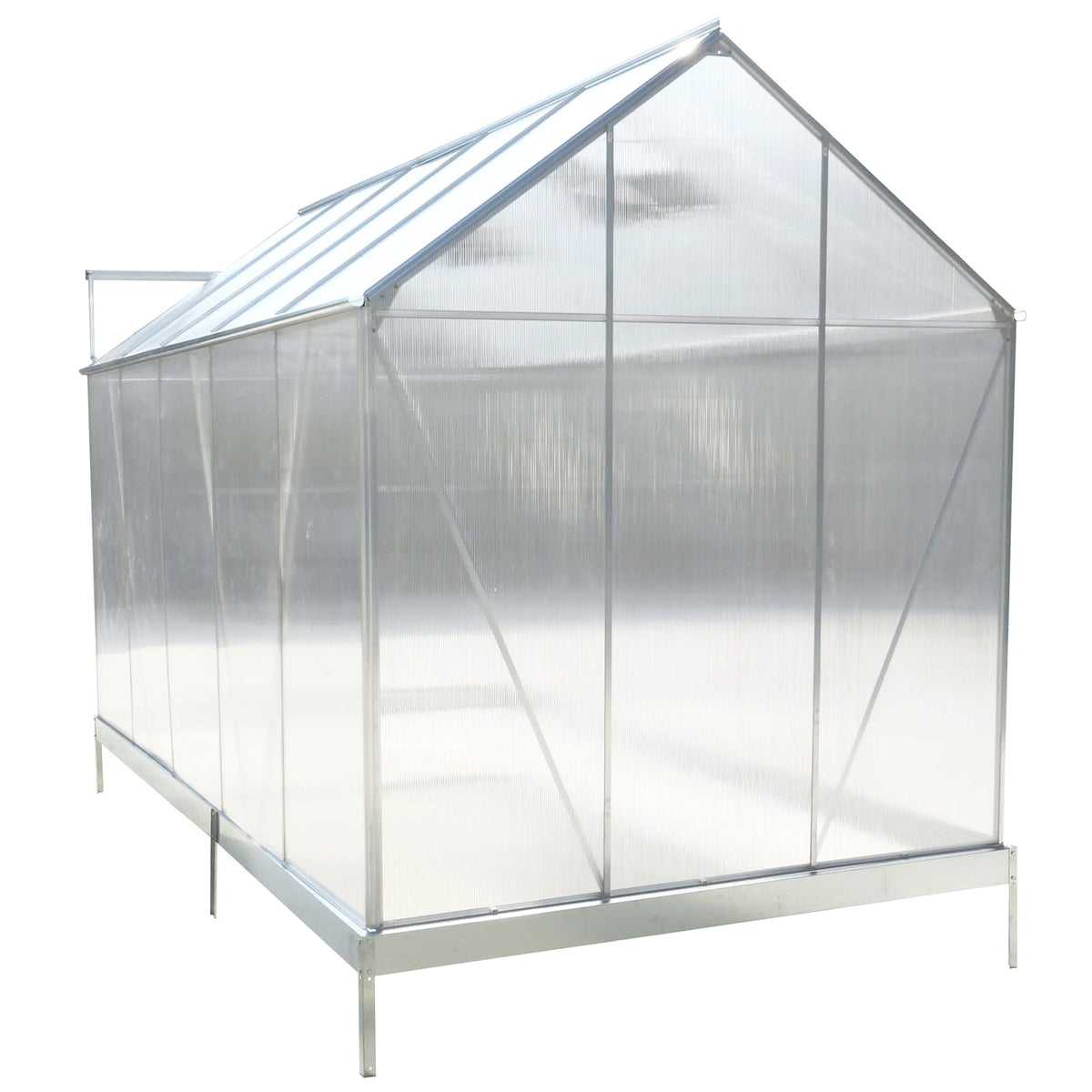 6.3' x 10.2' x 7' Polycarbonate Greenhouse, Heavy Duty Outdoor Aluminum Walk-in