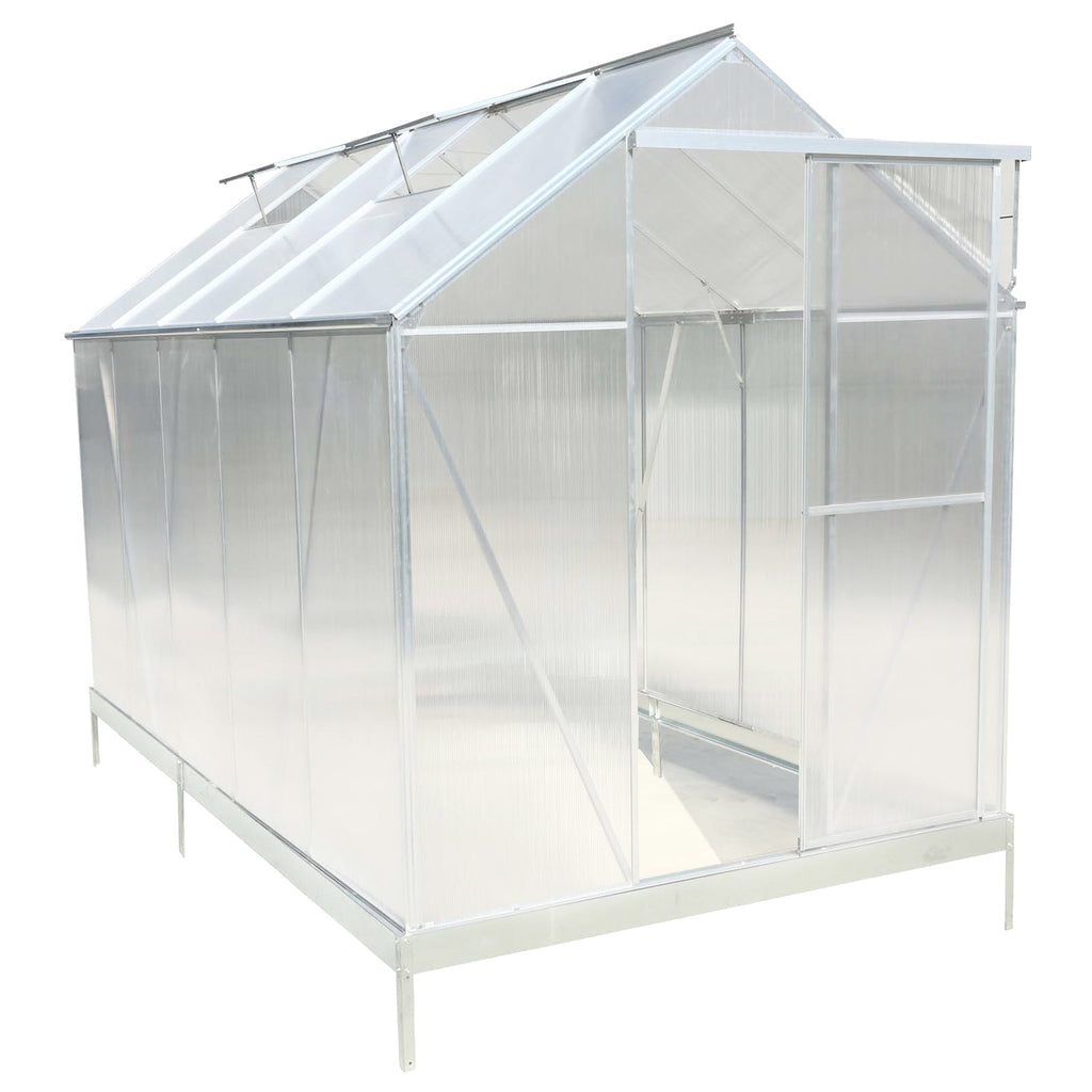 6.3' x 10.2' x 7' Polycarbonate Greenhouse, Heavy Duty Outdoor Aluminum Walk-in