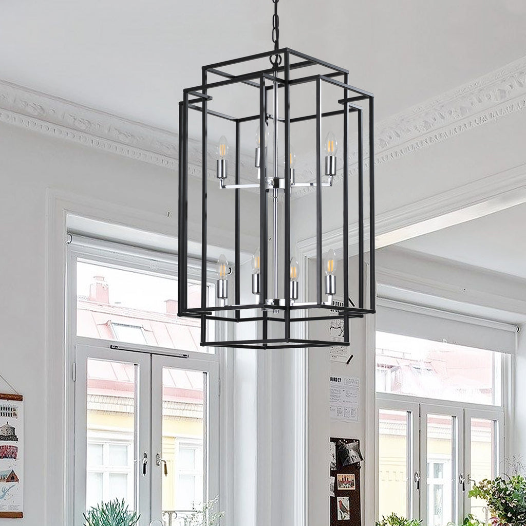 18" Modern 8-Light Pendant Chandelier